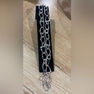 Elegant Sterling Silver Hammered Chain Necklace